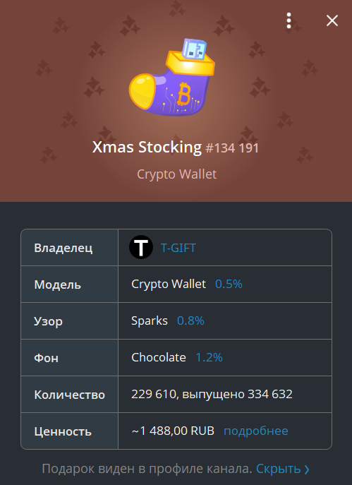 Коллекционный подарок Telegram с моделью, фоном и символом